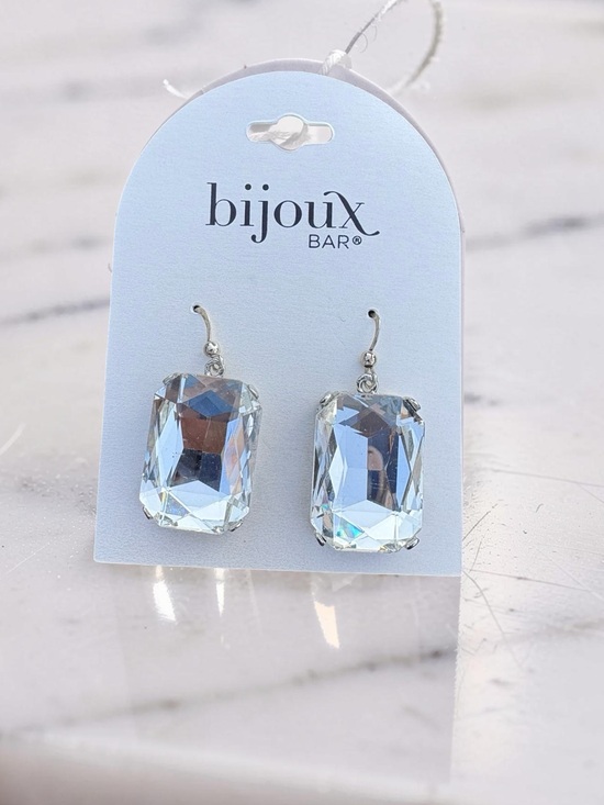 Bijoux Bar Jewelry - Bijoux Bar Silver-Tone Clear Crystal Drop Earrings
